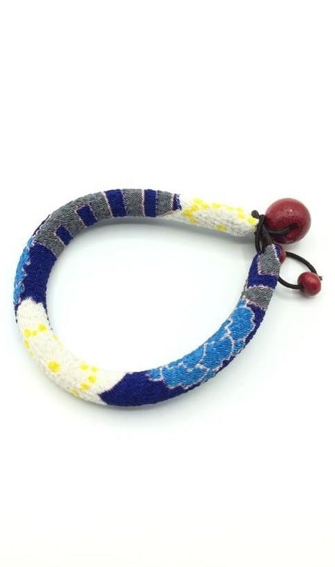 Kimono Fabric Bracelet—18 cm—BLUE