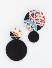 Kimono Fabric Earrings—COTTON—BLACK