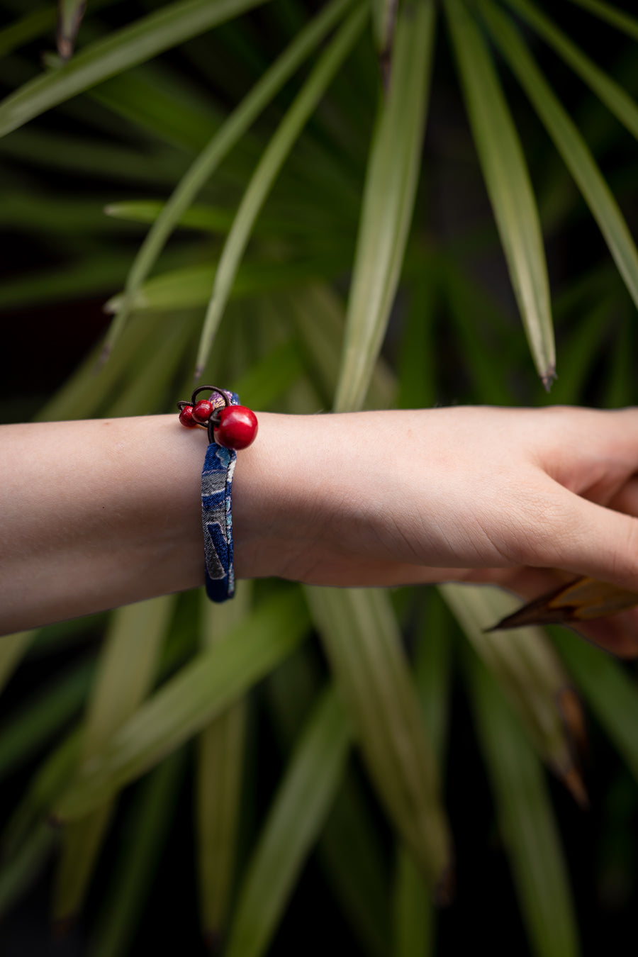 Kimono Fabric Bracelet—18 cm—BLUE