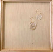 Brass Earrings—ASANOHA PATTERN—WHITE