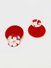 Kimono Fabric Earrings—SAKURA PATTERN—RED-SMALL
