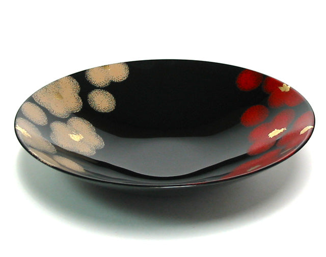 red and white urushi bowl